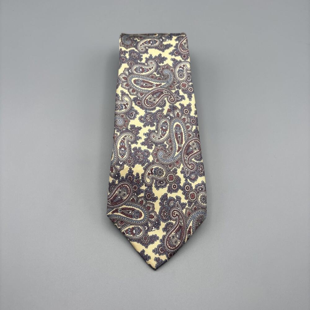 Vintage Christian Dior 100% Silk Paisley Neck Tie USA Made Italian Fabric